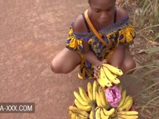 Black banana seller lassie seduced for a elite adult film